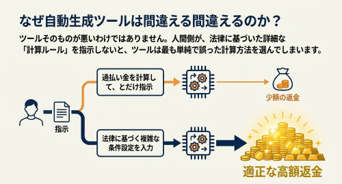 AI過払い金計算で指示不足により誤る理由
